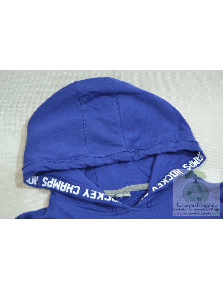 Jbc - sweat capuche poche ventrale - Fille - bleu - 9A
