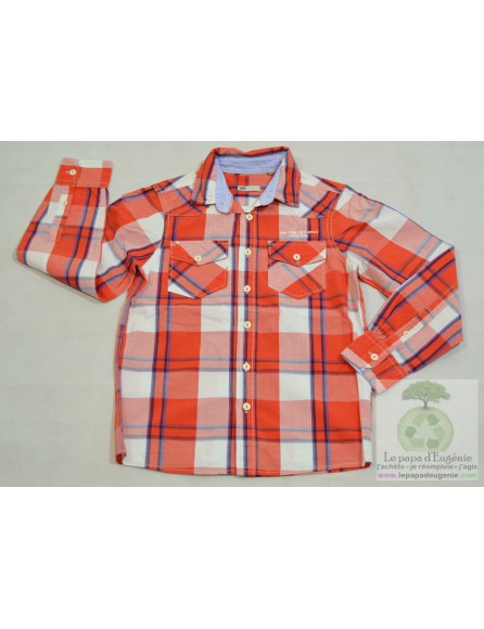 WE - chemise à carreaux - Garçon - rouge - 9A