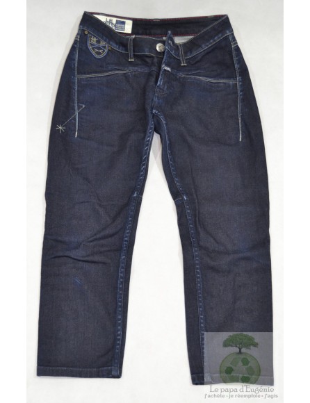 Marithé et François Girbaud - pantalon jeans straight 3/4 - Dame - bleu - S-36 FR-T1
