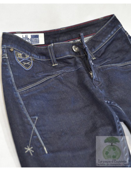 Marithé et François Girbaud - pantalon jeans straight 3/4 - Dame - bleu - S-36 FR-T1