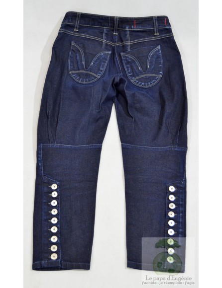 Marithé et François Girbaud - pantalon jeans straight 3/4 - Dame - bleu - S-36 FR-T1