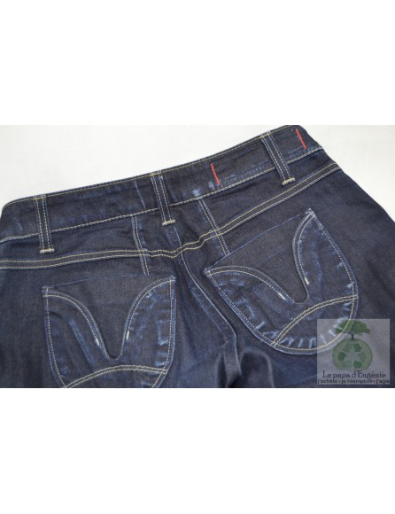 Marithé et François Girbaud - pantalon jeans straight 3/4 - Dame - bleu - S-36 FR-T1