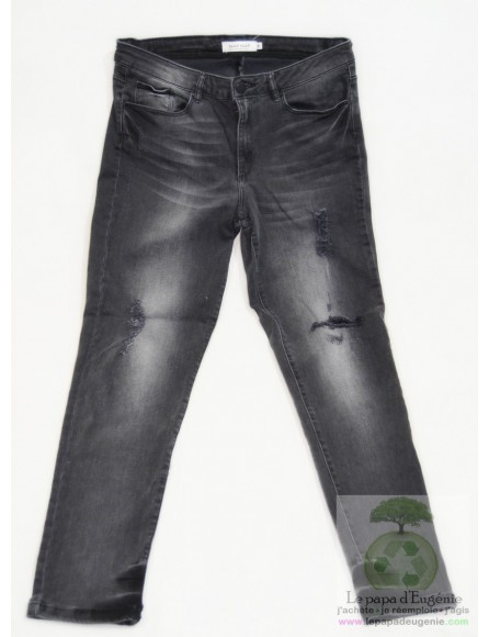 Naf Naf - pantalon jeans straight-tout droit - Dame - gris - 38 FR - M