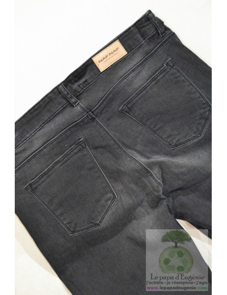 Naf Naf - pantalon jeans straight-tout droit - Dame - gris - 38 FR - M