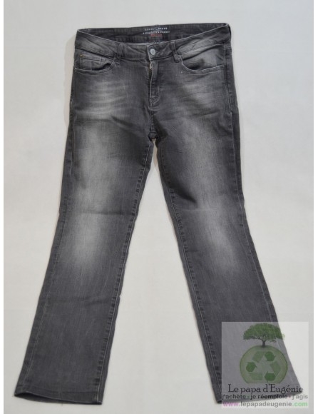 Esprit - pantalon jeans straight-tout droit - Dame - gris - 40 FR - L