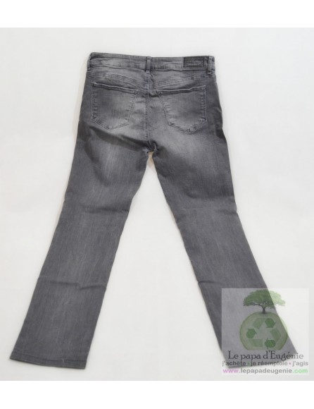 Esprit - pantalon jeans straight-tout droit - Dame - gris - 40 FR - L