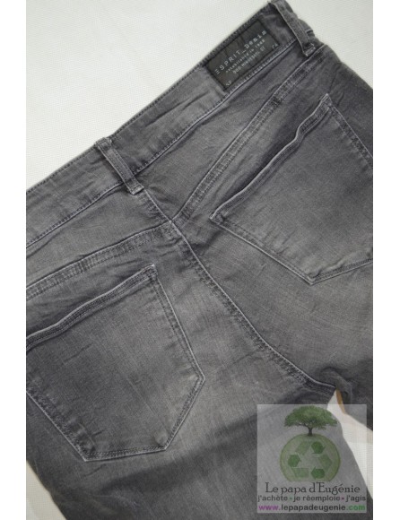 Esprit - pantalon jeans straight-tout droit - Dame - gris - 40 FR - L