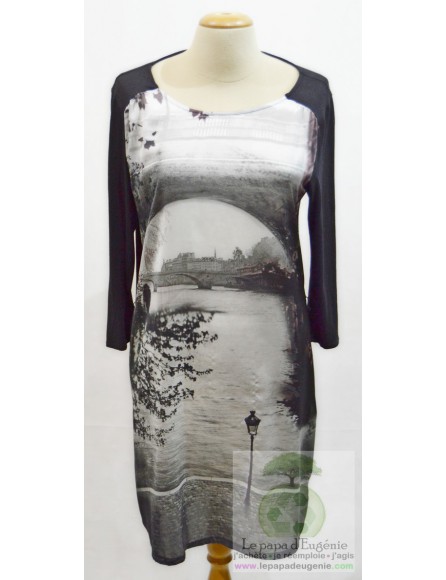 Sora - Jbc - robe mi-longue - Dame - gris - 38 FR - M