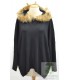 Voyelles - pull ample avec capuche - Dame - noir - L-40 FR-T3