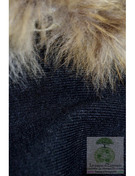 Voyelles - pull ample avec capuche - Dame - noir - L-40 FR-T3